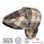 Checked pattern fabric wool ivy cap
