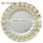 Hot Selling Decorative White Background Gold Silver Leaf Glass Charger Plates
