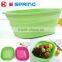Hot Red Scalable Folded Platinum Silicone Collapsible Colander Multi Uses Fruit Basket Strainer Plates Kitchen Practical Tools