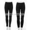 Cotton Personalized Cross Straps PU Leather Leggings Pants Stitching Black