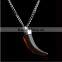 Stainless steel Ox horn design pendant necklace rose gold jewelry necklace wholesale