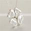 925 Sterling Silver Four Clover Double Bow Knot Removable Sister Alphabet Pendant