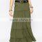Girls Soft Rayon Long Skirt Tiered Maxi Skirt Layered Long Skirt