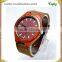 2016 bamboo wooden genuine leather watches leather band for couple