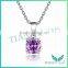 925 Sterling Silver Purple Round Moissantie Diamond Pendants Charms Necklace Jewelry
