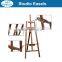 in stock 1.45m brown pine wood painting display easel wholesale