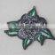 good looking 12*13cm sexy red flower pattern diamond patch sequin embroidery applique for dancer