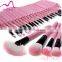 Newest White PU Leather bag 32pcs make up brushes private label makeup brush