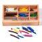 High quality wooden montessori mathematics toy checker board colorful beads