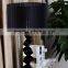 Modern design K9 black crystal table lamp with fabric lampshade