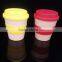 Green Eco-Friendly Biodegradable Bamboo Fiber Coffee Cup with Silicone Lid and Sleeve