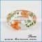 Hot Wholesale Ladies' Fancy Wide Plastic Flowers Clear Resin Bangle