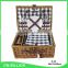 Custom 2 person wicker picnic basket with cooler
