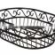 Scroll Design Oval Metal Wire Fruit Bowl/Bread Basket-Matte Black-9"