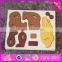 2017 New product children diy wooden animals puzzle games W14G039
