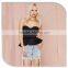 Fashion Black ruffle hem design women dancing bralet sexy tops