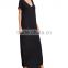 Summer Casual T shirt Dress Black Split Maxi Dress Women V Neck Loose Dress