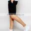 High Quality Custom Two Back Pocket Men's Black Slim Fit 97% Cotton 3% Elastane Stretch Twill Concealed Fly Casual Hot Shorts