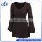 Women New Fashionable Solid Color Blouse Long Sleeves92%Polyester 8%Spandex Top