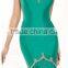 green satin beaded sweetheart neckline sample design short sleeve dress