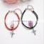Diy glass ball matching heart charms couple bracelets diy handmade half love charms bracelets for Valentine's Day Gifts 2017