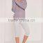 Custom Label Brand Women Plain Long Sleeve Knitwear Crewneck Lace Up Jumper Purple Pullover Oversized