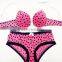 Lovely flower printed hot sale sexy ladies fancy bra panty set