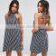 Floral Embroidery Sleeveless Summer Dress Halter Ruffles Backless Dress apparel