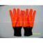 Fluorescent Single Dipped PVC Glove, Foam Insulated Liner, Smooth Finish, Knit Wrist
