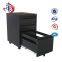 Mobile Three Drawer Pedestal Black Door Filing Cabinet