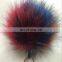 Colorful raccoon fur pom pom multicolor fur pom pom accessory