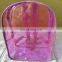 Cheap Purple Transparent Promotional PVC Backpack for school
