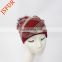 Elegant Shape Custom Beanie Wine Red Bobble Hat Women Fur Winter Hats