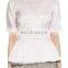 2015 women Classy V-Neck grace ruffles buttom jacket NT10