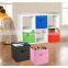 non-woven cardboard pink storage bin underbed toy storage bin for kids collapsible laundry basket foldable with handles