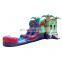 Inflatable Tropical Rush Bounce House Double Lane Water Slide Combo For Kids