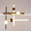 Modern Simple Nordic decorative light cylinder linear LED chandelier pendant light