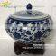 Traditional chinese small blue and white ceramic urn jars