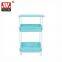 Movable Plastic Bathroom Kitchen Storage Organizer Rack Shelf Removable With Wheels