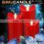 christmas decorative taper candles with real dancing flame and timer