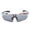 Hot selling promotional glasses UV400 removeable 5 lens cycling sunglasses with strap