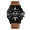 SKMEI 9115 quartz water resistant stainless steel back leather watches for men