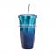 Double Wall Vacuum Insulated 16OZ Stainless Steel Straw Tumbler