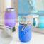 New Design Wholesale Wedding Home Decorative Creative Normal Size Round macaron Blue Glass Pot Flower Vase