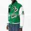 Custom made varsity jacket /white leather sleeve black wool body varsity letterman jacket