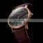 Utime Business Men's Watch Calendar Function Ultrathin Stainless Steel Case Genuine Leather Band Montre Homme U0002G