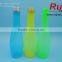 Hot! Long thin plastic PET bottle with aluminum cap for beverage/drink, clear PET juice bottle
