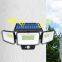 Moderne IP65-wasserdichte, an der Wand montierte, von Solarmodulen angetriebene LED-Induktions-Gartenleuchte mit dreiseitigem PVC-Leuchtenk?rper, Au?enwandleuchten