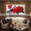 factory supply hand painted Red flower modern decorative canvas oil painting on wz-277