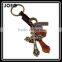2015 Hot Sale Fashion Punk Style Keychain Cross Shape Pendant Leather Keychain